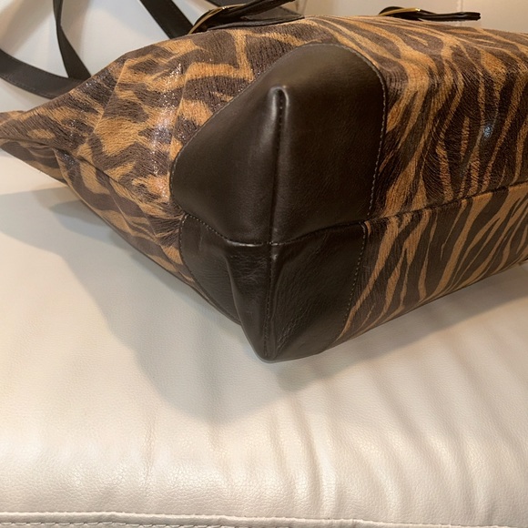 Mario Valentino Albina by Mario Leather Zebra Print Tote Bag - Picture 7 of 17